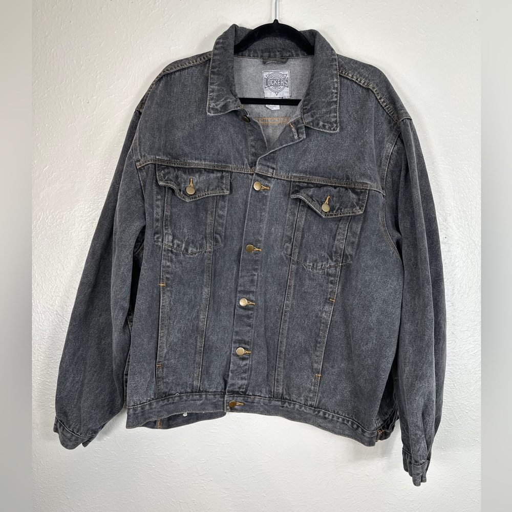 Corzini Vintage black denim trucker jacket size 2X